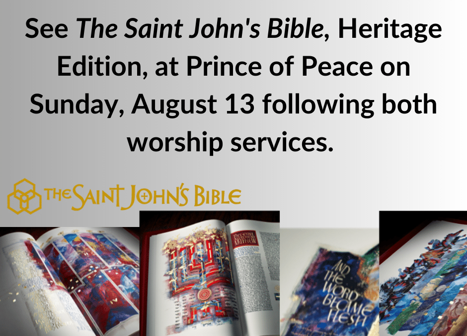 The Saint John’s Bible, Heritage Edition, Visits Prince of Peace