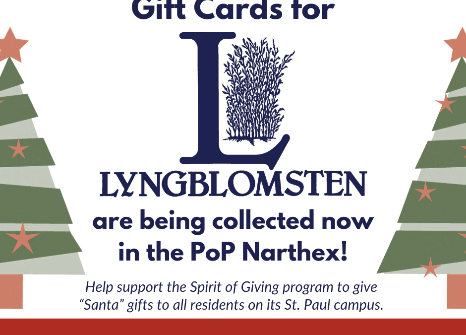 Gift Cards for Lyngblomsten’s Spirit of Giving Program