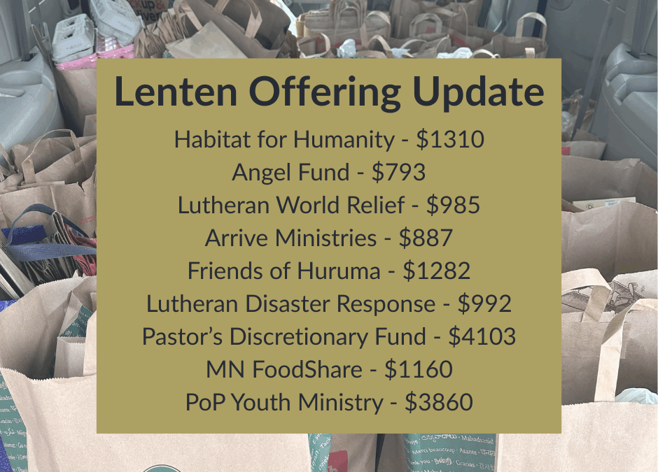 Lenten Offering Update