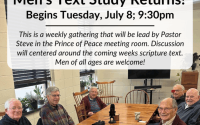 Men’s Tuesday Text Study Returns!