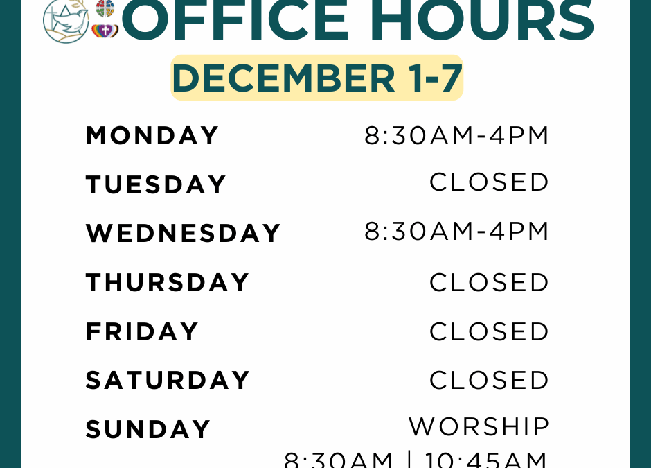 Office Hours December 1-7