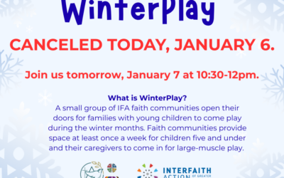 WinterPlay Canceled Tuesday, Jan. 6